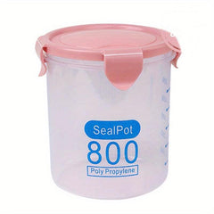 1Pc Round Food Storage Containers With Lids Clear Airtight Food Jars