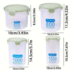 1Pc Round Food Storage Containers With Lids Clear Airtight Food Jars
