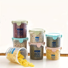 1Pc Round Food Storage Containers With Lids Clear Airtight Food Jars