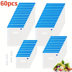 60pcs Reusable Vacuum Food Bags for Food Storage and Cooking