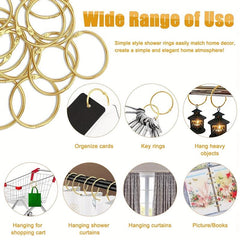 24pcs Anti Rust Metal Shower Curtain Hooks Sliding Smooth Circular