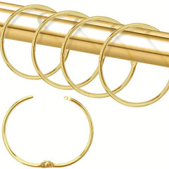 24pcs Anti Rust Metal Shower Curtain Hooks Sliding Smooth Circular