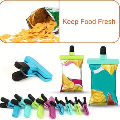 8pcs Chip Clips Food Clips Heavy Duty Seal Clamp Assorted Colors T-shaped Clamps