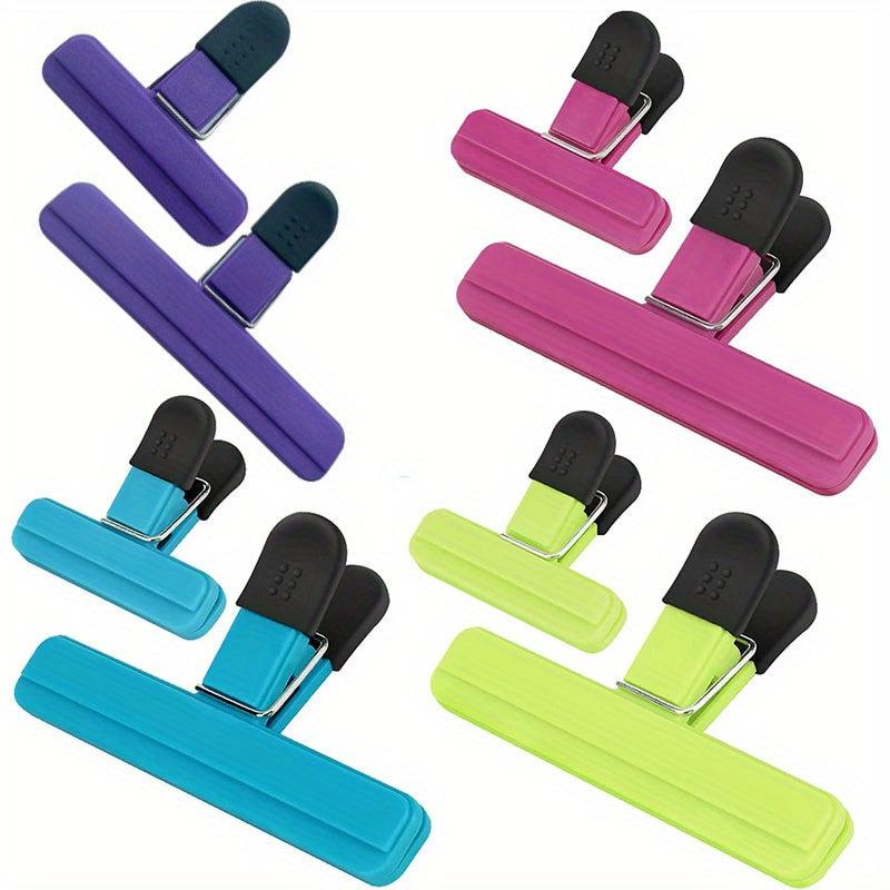 8pcs Chip Clips Food Clips Heavy Duty Seal Clamp Assorted Colors T-shaped Clamps
