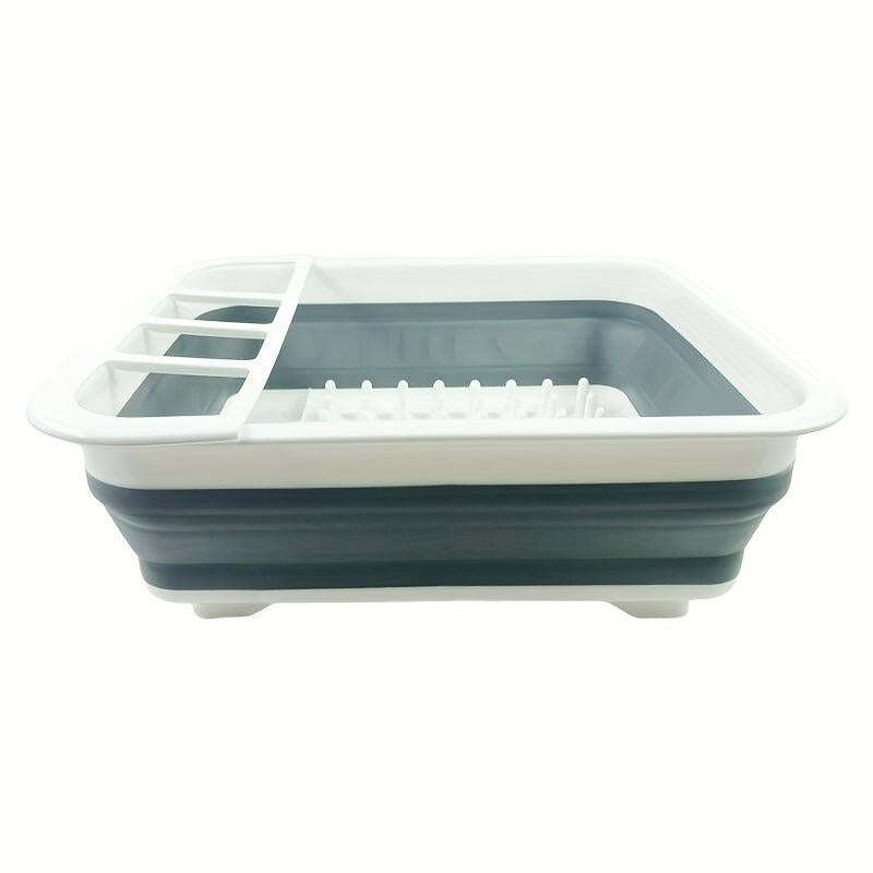 Multifunctional Foldable Drain Basket Dish Rack Cutlery Storage