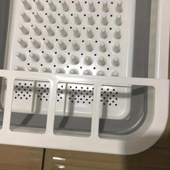 Multifunctional Foldable Drain Basket Dish Rack Cutlery Storage