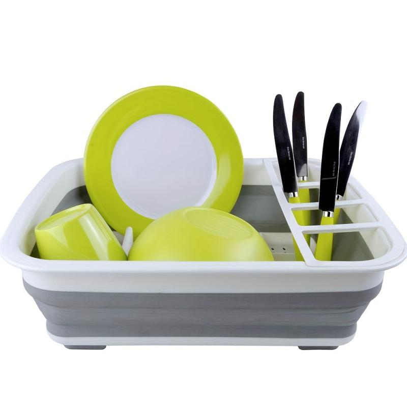 Multifunctional Foldable Drain Basket Dish Rack Cutlery Storage