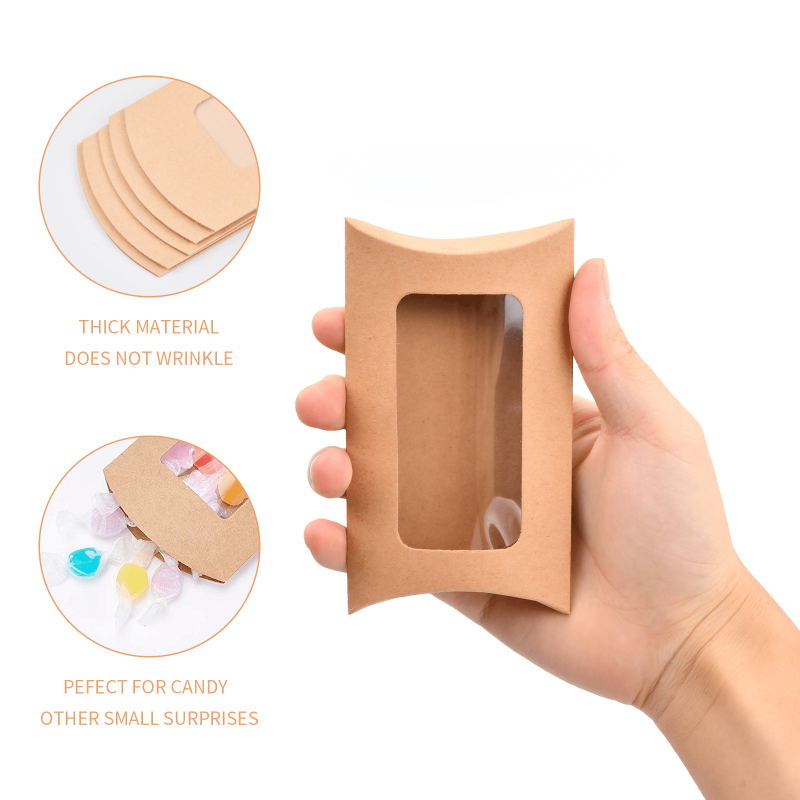 10pcs Kraft Paper Gift Boxes for Candy Wedding & Birthday Parties