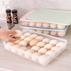 Egg Storage Rack With Lid 24 Eggs Holder Refrigerator
