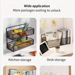 Iron Hanging Basket Onion Garlic Vegetable Storage Shelf