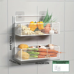 Iron Hanging Basket Onion Garlic Vegetable Storage Shelf