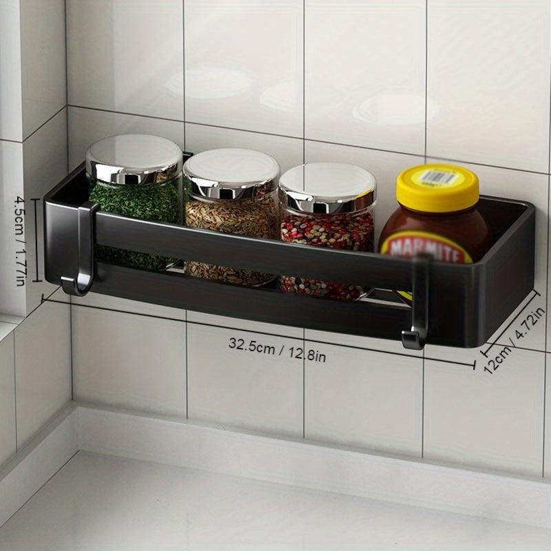 Kitchen Storage Rack with Hooks and Corner Shelves for Countertop and Cabinet