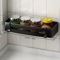 Kitchen Storage Rack with Hooks and Corner Shelves for Countertop and Cabinet