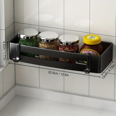 Kitchen Storage Rack with Hooks and Corner Shelves for Countertop and Cabinet
