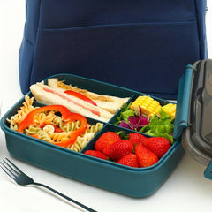 Leakproof Lunch Box with Sauce Jar, Spoon, Fork - Ideal for Teens and Workers