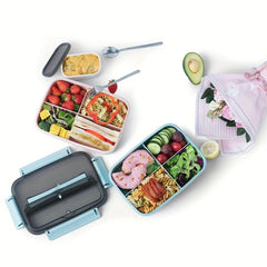 Leakproof Lunch Box with Sauce Jar, Spoon, Fork - Ideal for Teens and Workers