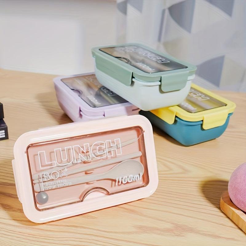Insulated Lunch Box with Tableware for Office Workers - Divided Bento Box