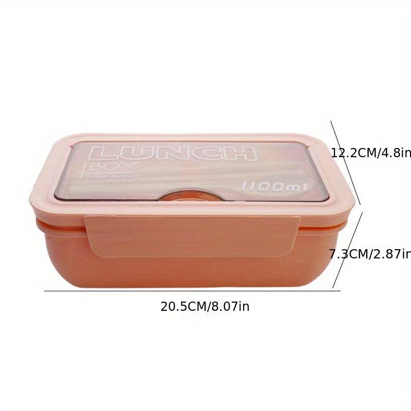 Insulated Lunch Box with Tableware for Office Workers - Divided Bento Box