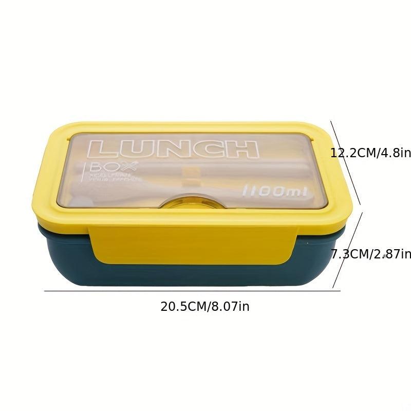 Insulated Lunch Box with Tableware for Office Workers - Divided Bento Box