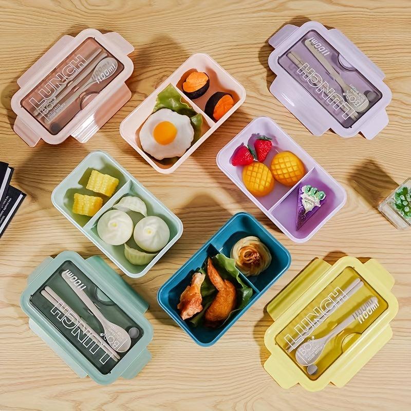 Insulated Lunch Box with Tableware for Office Workers - Divided Bento Box