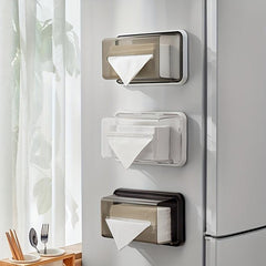 Magnetic Tissue Box Refrigerator Storage Wall Rack Transparent Kitchen Organizer