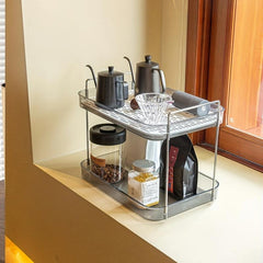 Wine & Coffee Storage Rack with Drain Partition