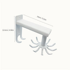Kitchen Rotating Punch Wall Shelf 10 Hooks Pot Shovel Chopping Board Hook