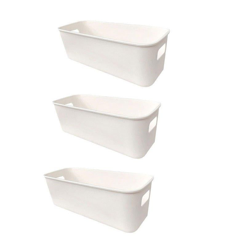 5pcs Plastic Storage Bins with Handles for Pantry Organization