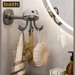 Rotating Punch Wall Shelf Hanger Pot Spatula Chopping Board Hook