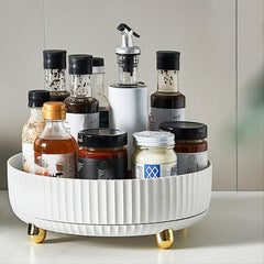 4pcs Spice Rack Organizer with Rotating Storage Tray for Kitchen Countertop