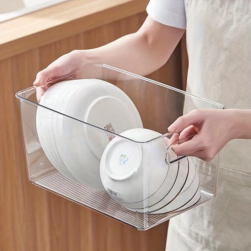 Kitchen Organizer Storage Holder Bin With Handles For Pantry Cupboard Cabinet