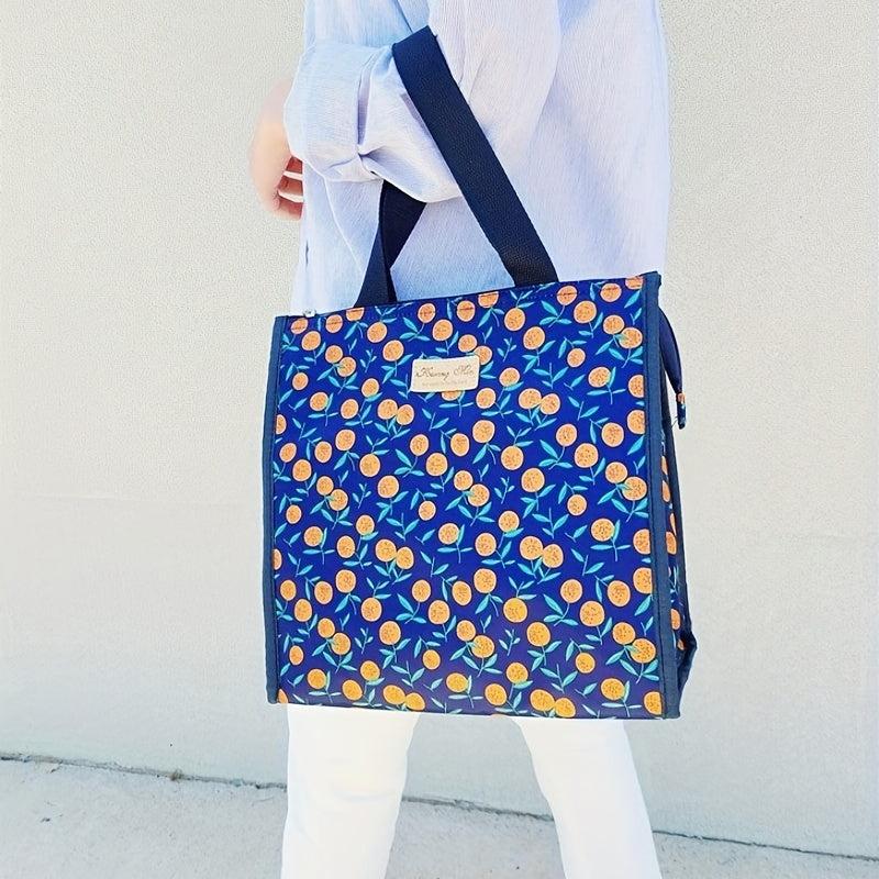 Leakproof Lunch Bag Cherry Pattern Insulated Waterproof Office School