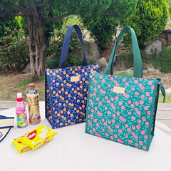 Leakproof Lunch Bag Cherry Pattern Insulated Waterproof Office School