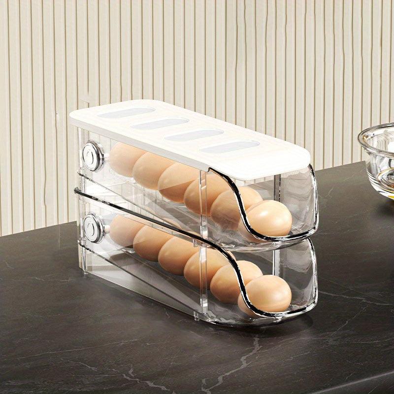 Egg Holder For Refrigerator Automatically Rolling Egg Storage Container