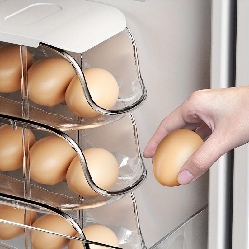 Egg Holder For Refrigerator Automatically Rolling Egg Storage Container
