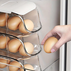 Egg Holder For Refrigerator Automatically Rolling Egg Storage Container