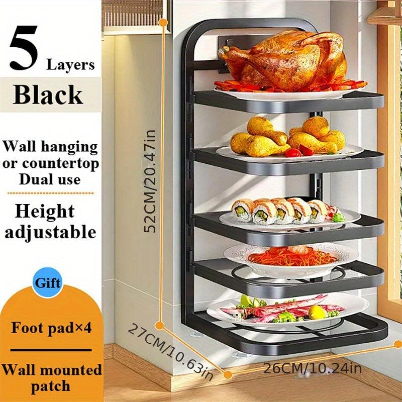 5-Layer Kitchen Storage Rack Wall Mounted Shelf