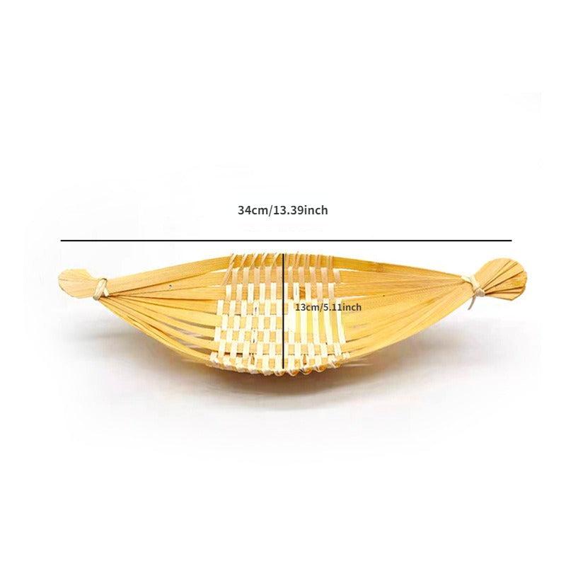 Bamboo Basket Woven Fruit Snack Tray Food Storage and Display Household Supplies