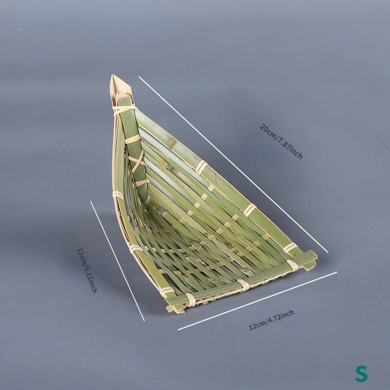 Bamboo Basket Woven Fruit Snack Tray Food Storage and Display Household Supplies