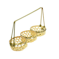 Bamboo Basket Woven Fruit Snack Tray Food Storage and Display Household Supplies