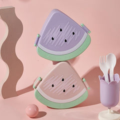 Watermelon Shape Lunch Box w/ Lid Microwave Bento Box Leakproof Food Container