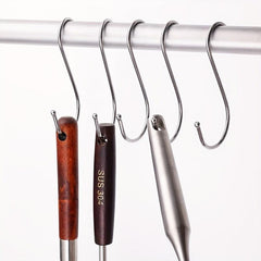 5pcs S-shaped Stainless Steel Hooks for Kitchen Multifunctional Storage