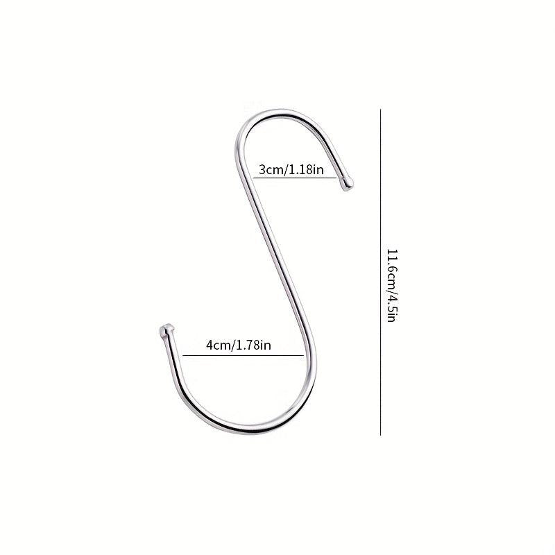 5pcs S-shaped Stainless Steel Hooks for Kitchen Multifunctional Storage
