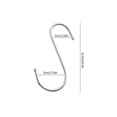 5pcs S-shaped Stainless Steel Hooks for Kitchen Multifunctional Storage