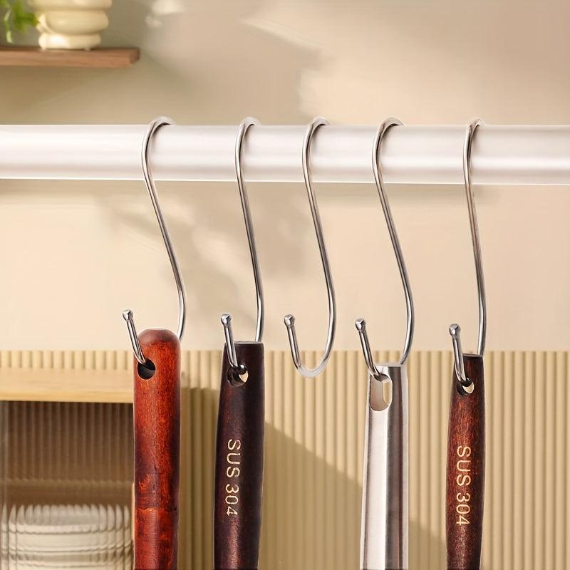 5pcs S-shaped Stainless Steel Hooks for Kitchen Multifunctional Storage