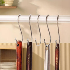5pcs S-shaped Stainless Steel Hooks for Kitchen Multifunctional Storage