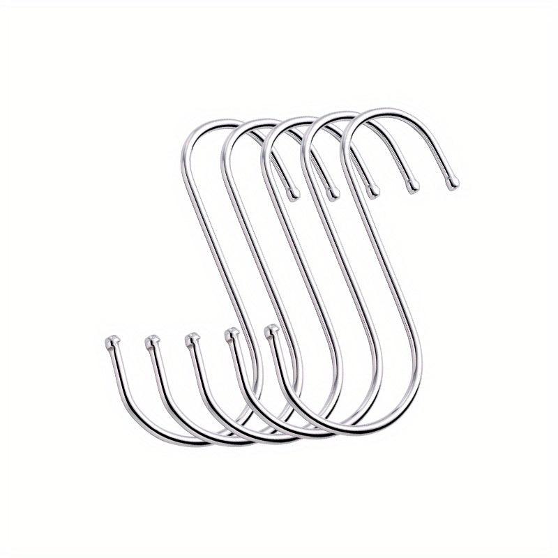 5pcs S-shaped Stainless Steel Hooks for Kitchen Multifunctional Storage