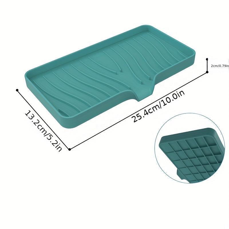 Silicone Sink Mat with Soap Dispenser and Sponge Drain for Kitchen Countertop