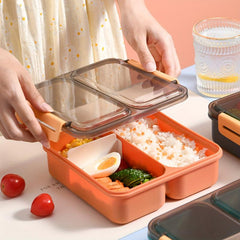2pcs Sealed Red Lunch Box With Grids Bento Box For Teenagers And Wo