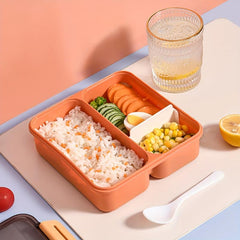 2pcs Sealed Red Lunch Box With Grids Bento Box For Teenagers And Wo